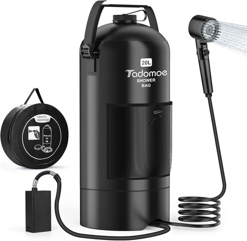 Portable solar shower bag with - solar,